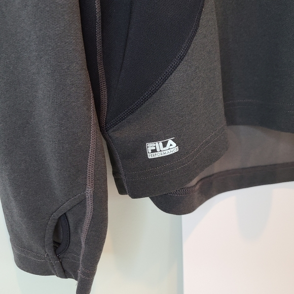 🍉 Fila Mens Gray Longsleeve Polyester Shirt XL - Picture 4 of 6